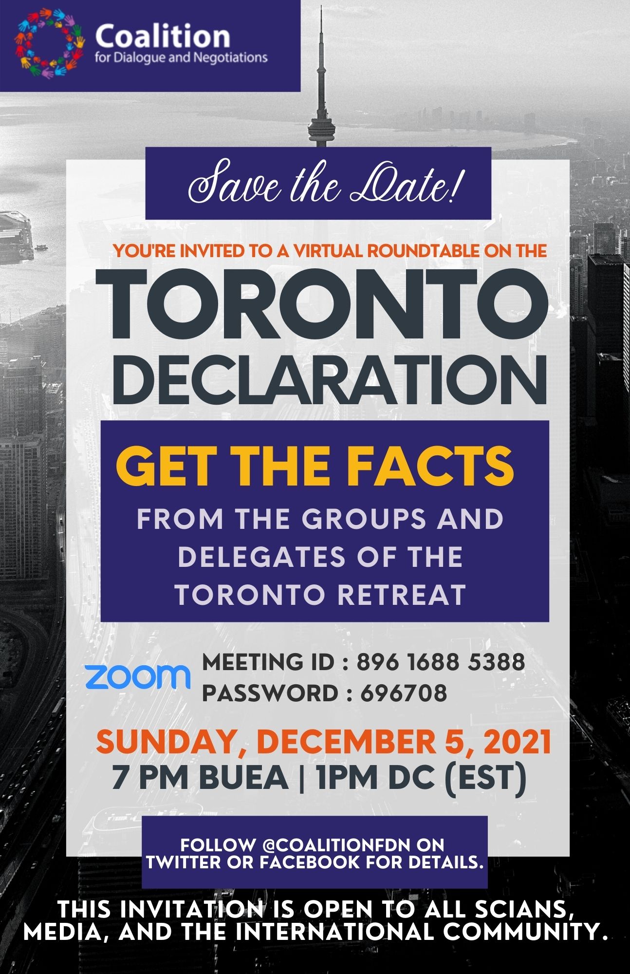 December 5, 2021 – Virtual Roundtable on the Toronto Declaration.